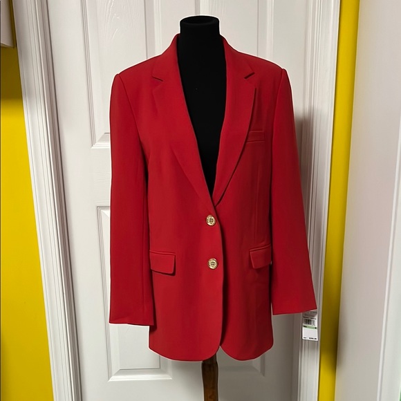 MICHAEL Michael Kors Jackets & Blazers - Michael Kors Vibrant Red Single-Breasted Blazer with Notched Lapels